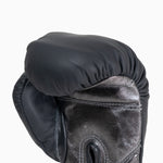Guantes de boxeo Di Nardo con Velcro 12 Oz Negro-plata oscura 