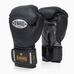 Guantes de boxeo Di Nardo con Velcro 12 Oz Negro-plata oscura 