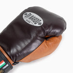 Guantes de boxeo Di Nardo con Velcro 14 Oz Borgoña-coñac 
