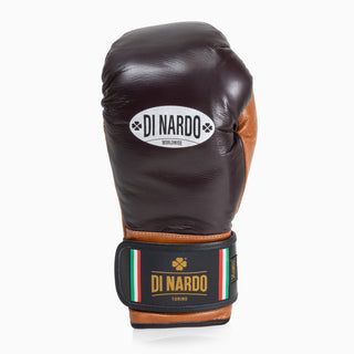 Guantes de boxeo Di Nardo con Velcro 14 Oz Borgoña-coñac 