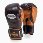 Guantes de boxeo Di Nardo con Velcro 14 Oz Borgoña-coñac 
