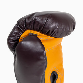 Guantes de boxeo Di Nardo con Velcro 16 Oz Borgoña-amarillo 