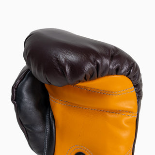 Guantes de boxeo Di Nardo con Velcro 16 Oz Borgoña-amarillo 