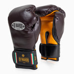 Guantes de boxeo Di Nardo con Velcro 16 Oz Borgoña-amarillo 