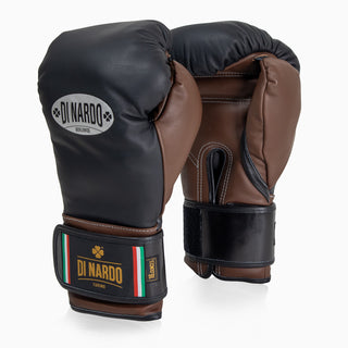 Guantes de boxeo Di Nardo con Velcro 16 Oz Negro-cacao 