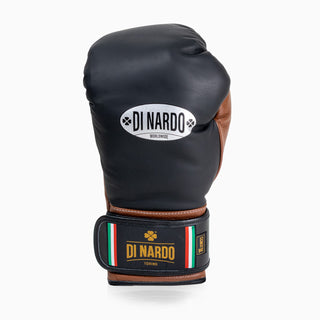 Guantes de boxeo Di Nardo con Velcro 16 Oz Negro-marrón 