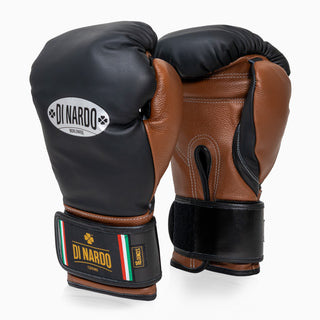 Guantes de boxeo Di Nardo con Velcro 16 Oz Negro-marrón 