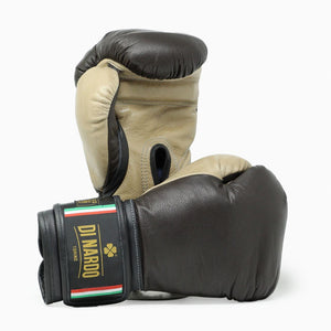Guantes de boxeo Di Nardo con velcro Negro-Beige 12 oz
