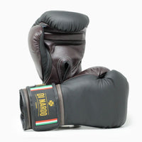 Guantes de boxeo Di Nardo con velcro Negro-Borgoña 14 oz 