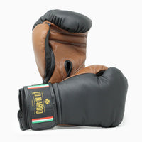 Guantes de boxeo Di Nardo con velcro Negro-Marrón 16 oz 
