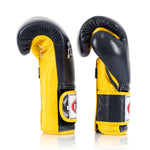 Guantes de boxeo Fairtex Mexican Estilo BGV9 Azul-amarillo 