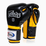 Guantes de boxeo Fairtex Estilo Mexicano BGV9 Negro-Amarillo