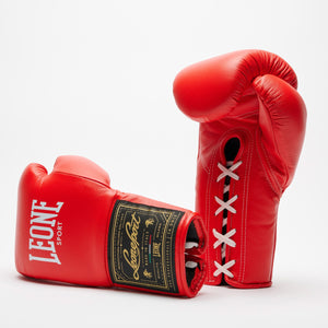 Guantes de boxeo Leone Deporte Orlando Classico con cordones Rojo 