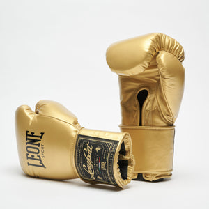 Guantes de boxeo Leone Deporte Orlando Classico con velcro Oro 