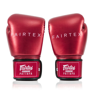 Guantes Muay Thai Fairtex Metálico BGV22 Rojo 