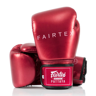 Guantes Muay Thai Fairtex Metálico BGV22 Rojo 