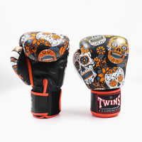 Guantes Muay Thai Twins Special FBGVL 3 Skull Naranja 
