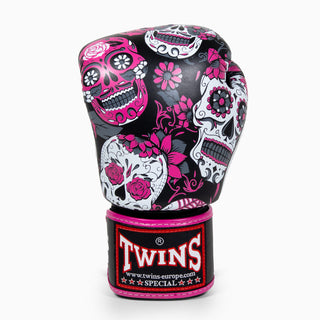 Guantes Muay Thai Twins Special FBGVL 3 Skull Rosa 