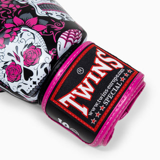 Guantes Muay Thai Twins Special FBGVL 3 Skull Rosa 