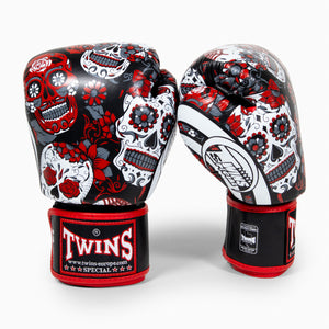 Guantes Muay Thai Twins Special FBGVL 3 Skull Rojo 