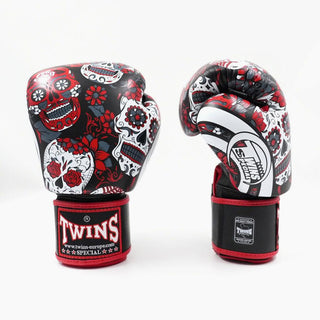 Guantes Muay Thai Twins Special FBGVL 3 Skull Rojo 