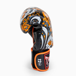 Guantes Muay Thai Twins Special FBGVL 4 Skull Naranja 