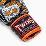 Guantes Muay Thai Twins Special FBGVL 4 Skull Naranja 
