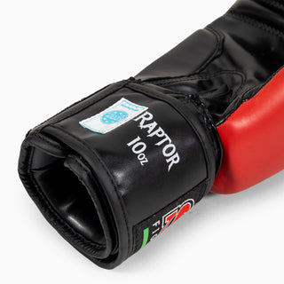 Guantes de boxeo Raptor SAP WAKO 10 Oz Negro-rojo 