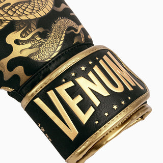 Guantes de boxeo Venum Vuelo del Dragón Negro-bronce 