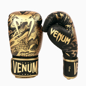 Guantes de boxeo Venum Vuelo del Dragón Negro-bronce 