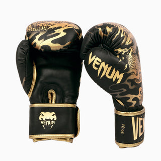 Guantes de boxeo Venum Vuelo del Dragón Negro-bronce 