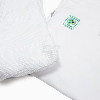 Judogi blanco Adidas J730 Champion III IJF sin rayas 