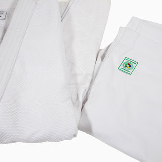 Judogi blanco Adidas J730 Champion III IJF sin rayas 