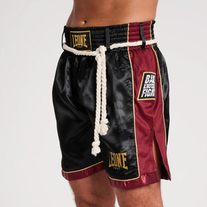 Pantalones MMA Leone Bare Knuckle AB997 Negro-rojo-Combat Arena