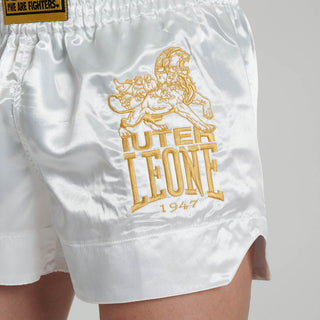 Pantaloncini kick-thai Leone IUTER AB02IU Bianco-Combat Arena