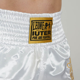 Pantaloncini kick-thai Leone IUTER AB02IU Bianco-Combat Arena