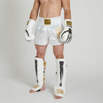 Pantaloncini kick-thai Leone IUTER AB02IU Bianco-Combat Arena