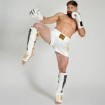 Pantaloncini kick-thai Leone IUTER AB02IU Bianco-Combat Arena