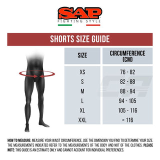 Pantalones cortos kick-thai SAP WAKO Competición de combate negro 