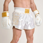 Pantalones cortos kick-thai Leone DNA Premium AB969 Blanco 