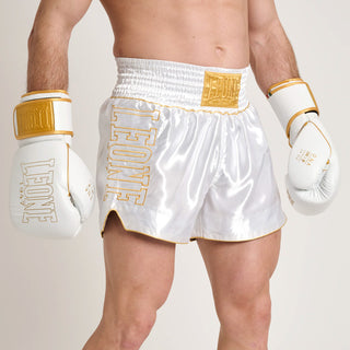 Pantalones cortos kick-thai Leone DNA Premium AB969 Blanco 