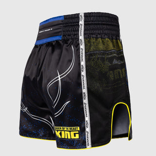 Pantalones cortos kick-tailandés Venum Tekken 8 King Negro-amarillo 