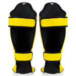 Espinilleras Fairtex Competición SP5 con protectores de pies Amarillo