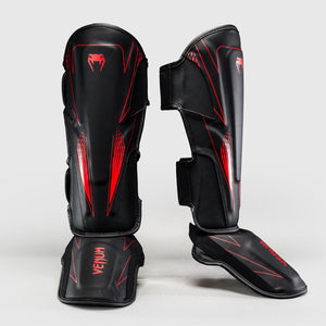 Espinilleras Venum Amazonia Reborn negro-rojo-Combat Arena