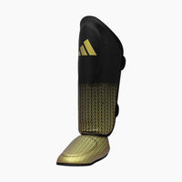 Espinilleras con parapiede Adidas Pro Kickboxing WAKO Negro-oro 