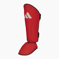 Espinilleras con parapiede Adidas Pro Kickboxing WAKO Rojo-blanco 