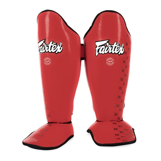 Espinilleras Fairtex Competición SP5 con parapiés Rojo 