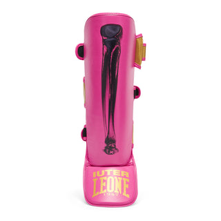 Espinilleras Leone Iuter PT01IU con parapiés Fucsia 
