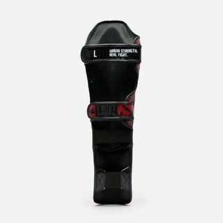 Espinilleras Leone Urban Fighter PT118 camuflaje rojo-negro 