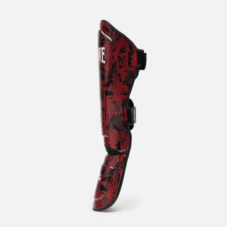 Espinilleras Leone Urban Fighter PT118 camuflaje rojo-negro 